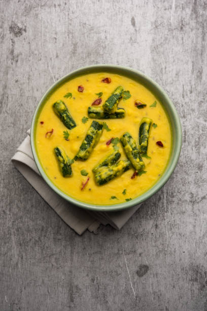 istock ladies finger or bhindi curry / okra masala gravy. selective focus 1195414892