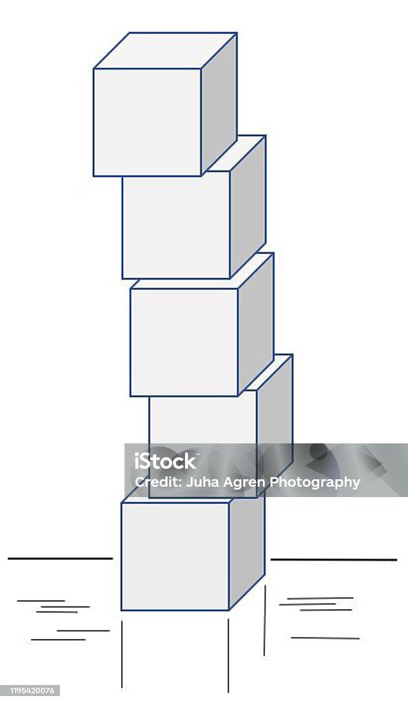 Box Stack Up Teetering Stack Of Boxes Stock Illustration - Download Image Now ...
