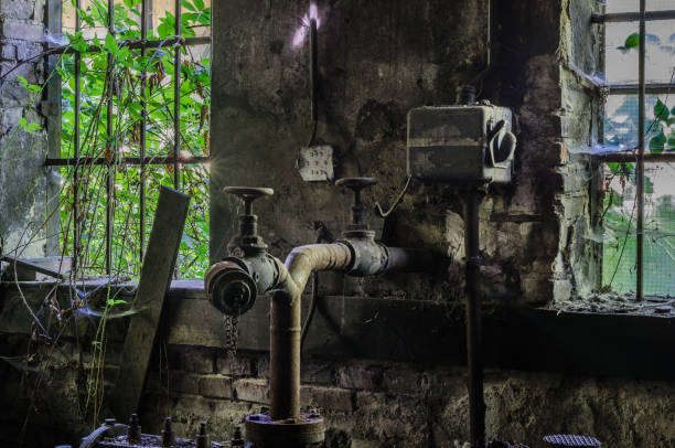 istock Pipelines in a factory 1195424358