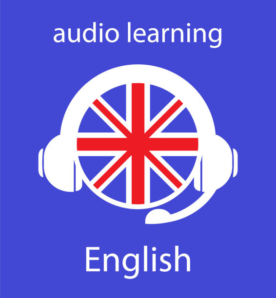 illustrazioni stock, clip art, cartoni animati e icone di tendenza di studio audio dell'icona della lingua inglese. - spanish culture audio