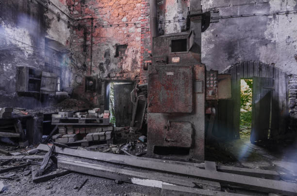 istock Rusty furnace in a factory 1195429186
