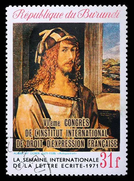 Photo of Postage stamp with Albrecht Durer self-portrait