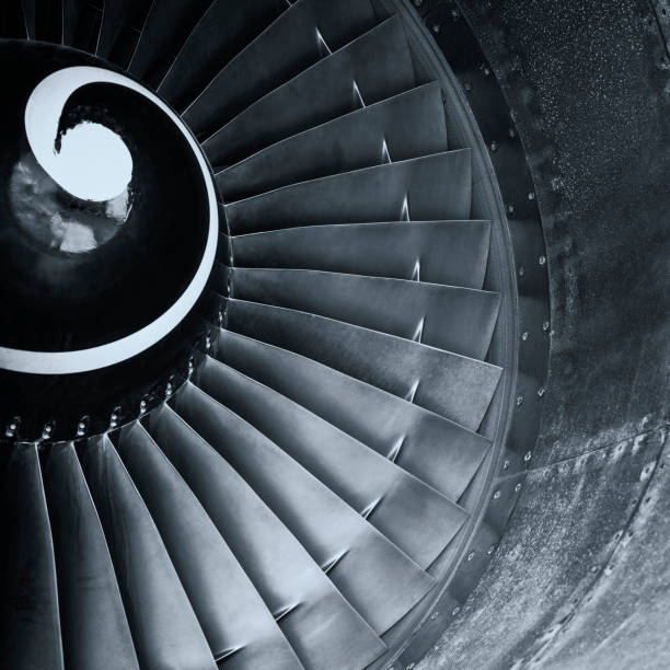 istock Commercial airplane turbofan jet engine 1195433480