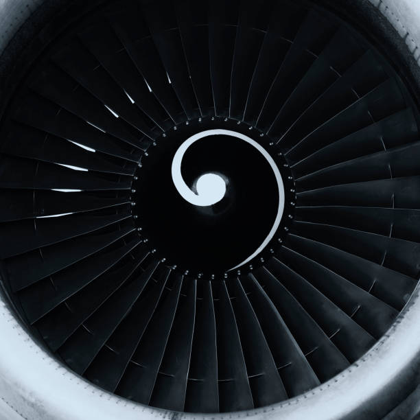 istock Commercial airplane turbofan jet engine 1195434799