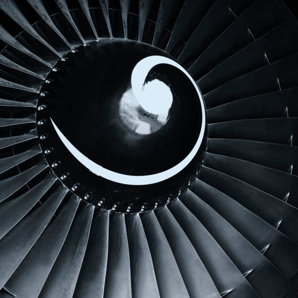 istock Commercial airplane turbofan jet engine 1195434848