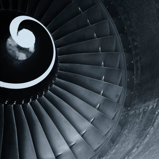 istock Commercial airplane turbofan jet engine 1195434895
