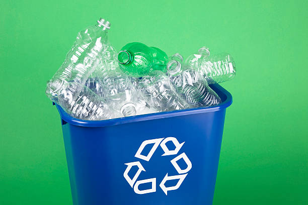 Recycle plastic water bottles stock photo