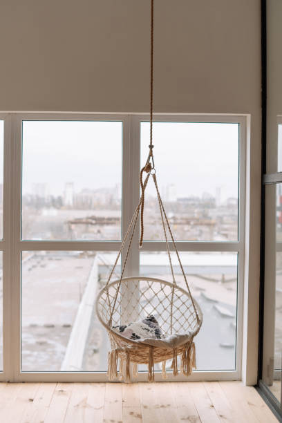 istock Comfortable Nest Hanging Chair with Pillow Photo 1195447672