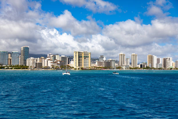 istock Waikiki Beach in Spring Viewed from the Ocean 2 1195447736