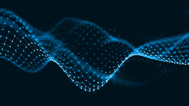 istock Abstract 3d rendering futuristic dots and lines. computer geometric digital connection structure. Futuristic black abstract grid. Plexus with particles. Intelligence artificial 1195448652