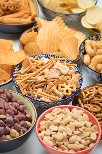 istock Salty snacks served as party food 1195457869
