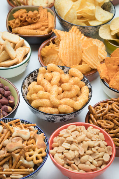 istock Salty snacks served as party food 1195457926