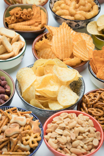 istock Salty snacks served as party food 1195457945