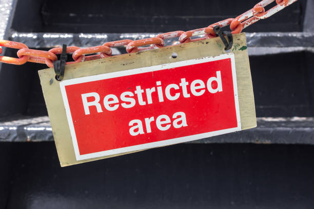 istock Closed area on the deck of a passenger ship 1195459811