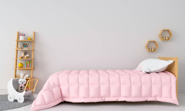 istock White child bedroom interior for mockup, 3D rendering 1195461133