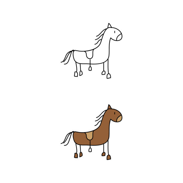 295 Stick Figure Horse Illustrations & Clip Art - iStock