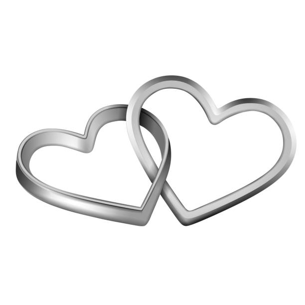 istock isolated intertwined heart shaped silver rings for wedding and valentine's day 1195470279