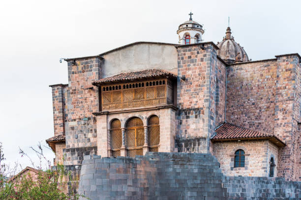 istock Qurikancha with Convent of Santo Domingo, Cusco, Peru. Isolated on white background. 1195473883