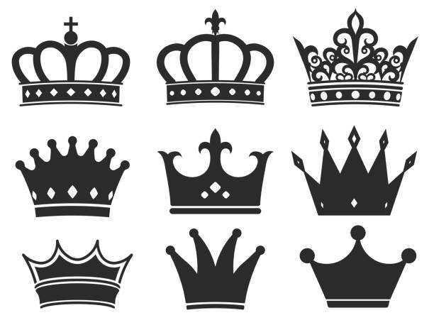 kuvapankkikuvitukset aiheesta crown-kuvakekokoelma. kuninkaallinen diadem-symboli vector - diadem