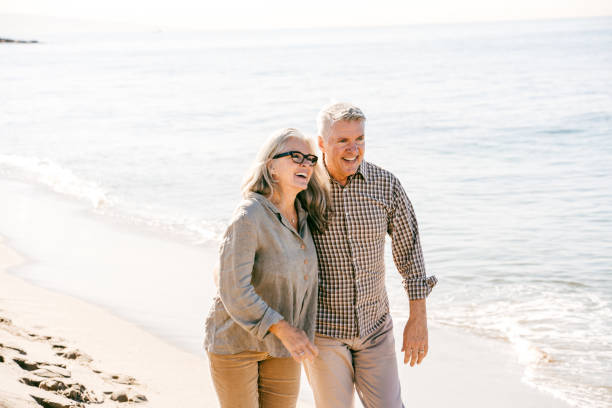 istock Senior couple  on the beach 1195481193