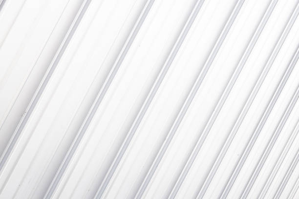 istock Diagonal view of clean white corrugated surface 1195481316