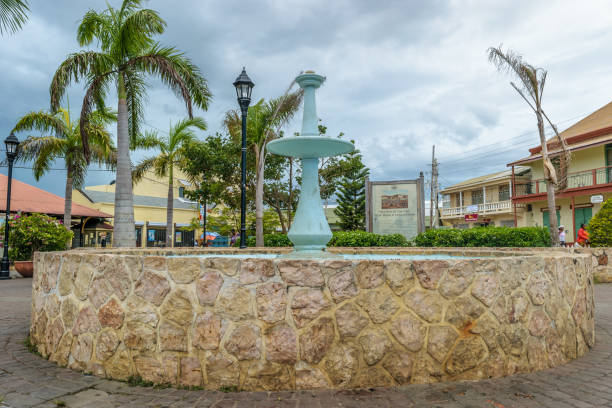 The Water Square in Falmouth, Trelawny parish, Jamaica. Historic landmark in the heart of the rural town. Falmouth, Jamaica - May 31 2015: The Water Square in Falmouth, Trelawny parish, Jamaica. Historic landmark in the heart of the rural town. falmouth harbor stock pictures, royalty-free photos & images