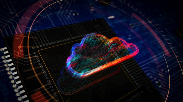 istock Cyber cloud symbol futuristic illustration 1195482891