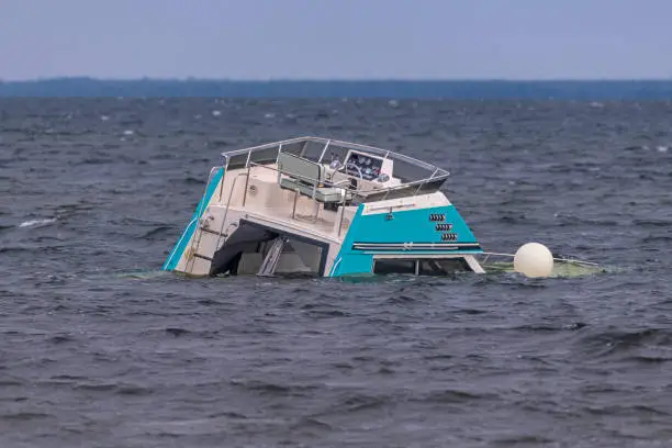 Photo of sinking pleasure boat