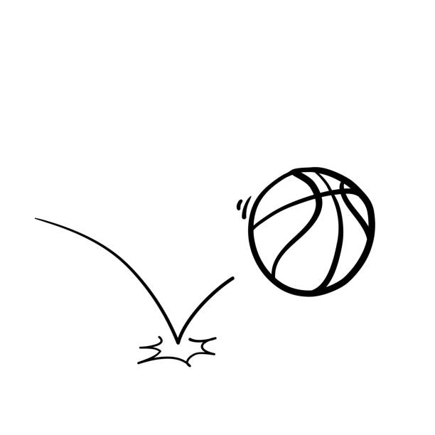 落書きバスケットボール手描きイラスト漫画スタイルベクトル - bouncing点のイラスト素材／クリップアート素材／マンガ素材／アイコン素材