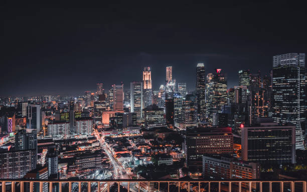 istock Singapore Cityscape at night 1195498888
