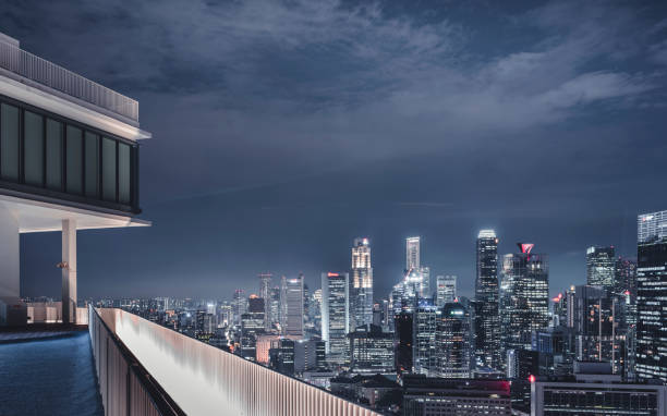 istock Singapore Cityscape at night 1195498896