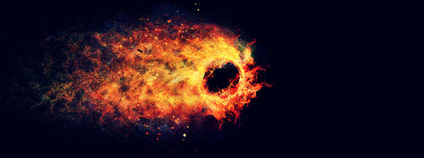 istock A ring of fire moving at a great speed in the dark 1195499654