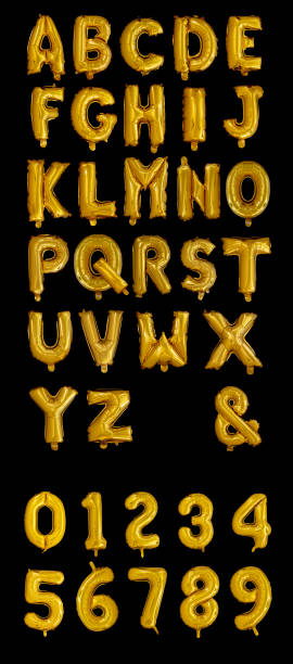 istock Gold Foil Balloons Alphabet 1195505764