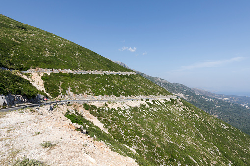 Road leading up to the Llogara Pass in Albanian