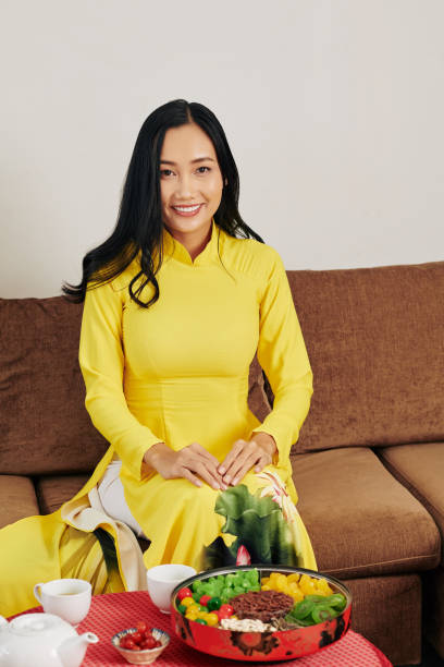 istock Young woman celebrating Tet 1195506196