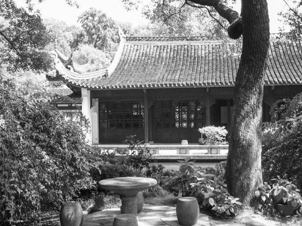 istock Chinese traditional building with gardens. 1195506832