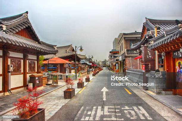 Aerial View Of Jeonju Hanok Village Traditional Korean Town Jeonju Jeonbuk South Korea Asia Stock Photo - Download Image Now