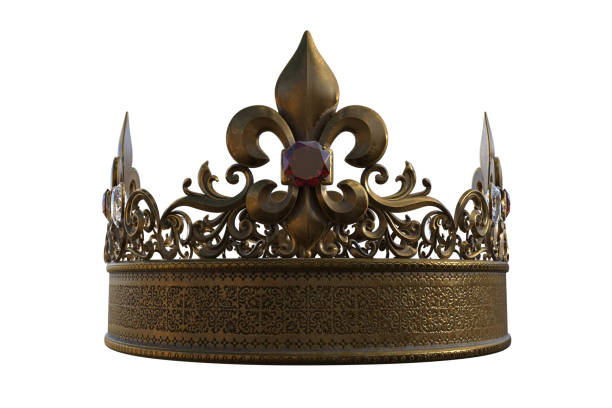 istock Royal crown with jewels isolated on white, 3d render. 1195507835