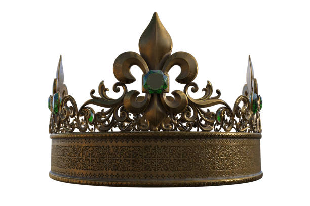 istock Royal crown with jewels isolated on white, 3d render. 1195507837