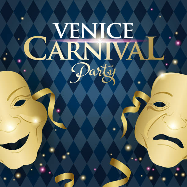 ilustrações, clipart, desenhos animados e ícones de máscara do teatro do carnaval de veneza - venice italy flash