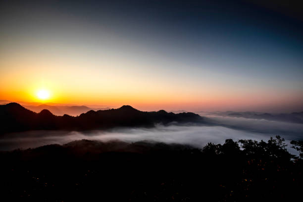 istock beautiful Morning mist and the sunrise 1195515021