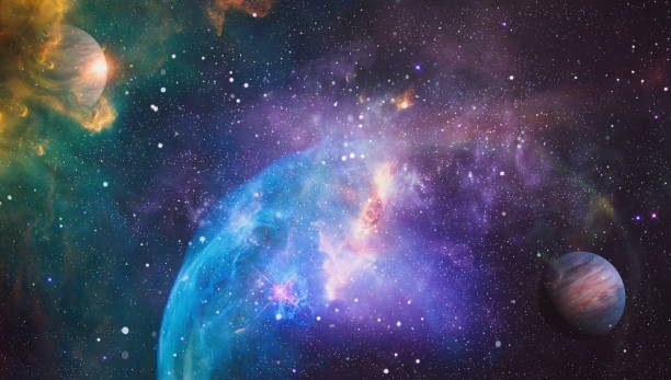 istock Fiery explosion in space. Purple nebula in outer space. Elements of this image furnished by NASA. 1195515129