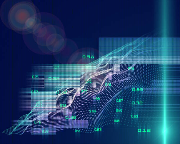Abstract futuristic concept of predictive analysis. Big data. Quantum virtual cryptography. Business visualization of artificial intelligence. Blockchain.