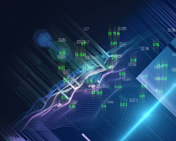 istock Abstract futuristic concept of predictive analysis. Quantum virtual cryptography. Big data.  Blockchain. Business visualization of artificial intelligence. 1195517001