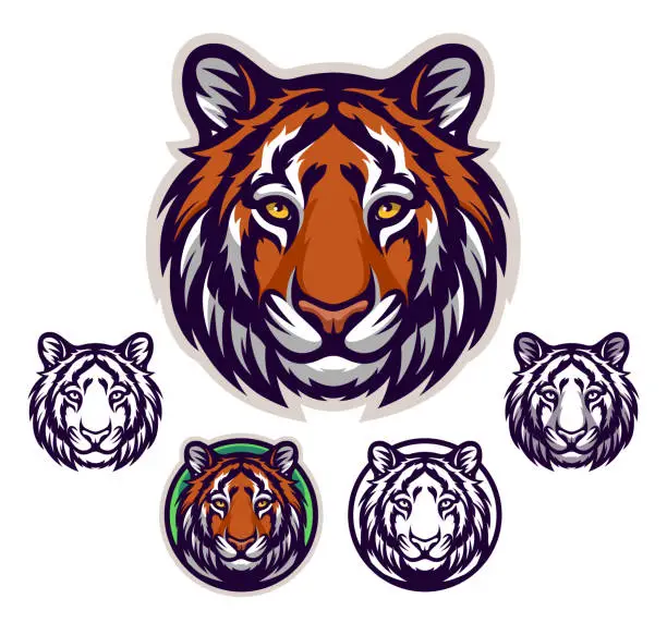 Vector illustration of Tiger head emblem