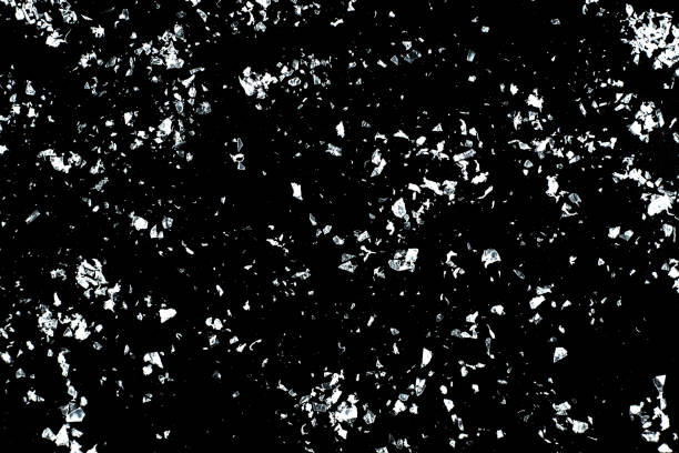 istock Snow overlay background isolated on black. 1195524557