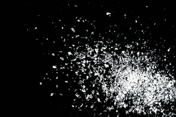 istock Snow overlay background isolated on black. 1195524559
