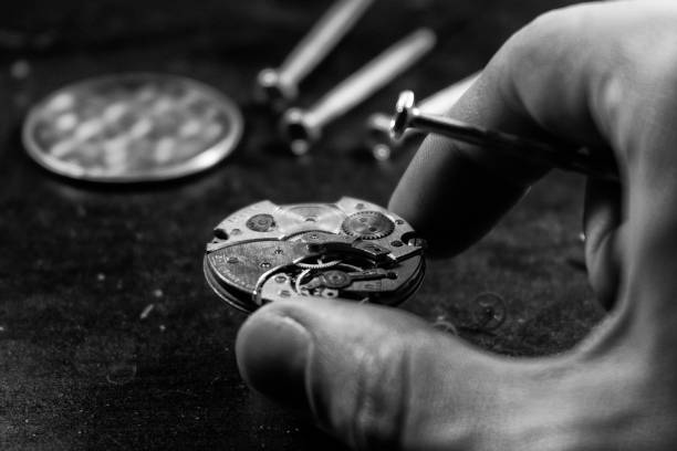 istock Watchmaker's workshop, mechanical watch repair 1195525643