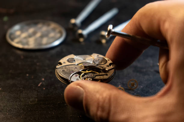 istock Watchmaker's workshop, mechanical watch repair 1195525650