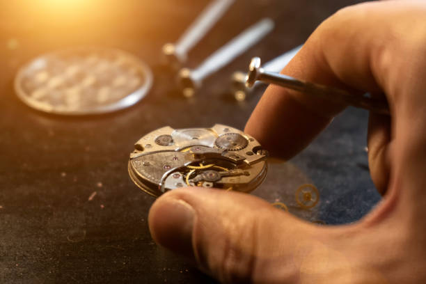 istock Watchmaker's workshop, mechanical watch repair 1195525673